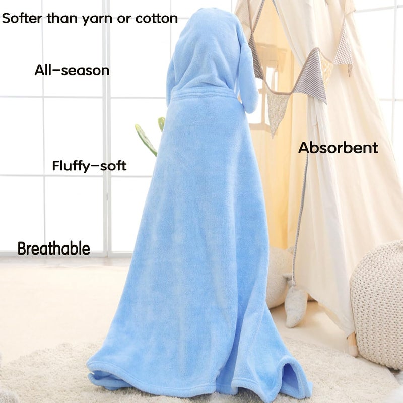 IFaryMes Toddler Bath Towel Baby Towels with Hood 27.5"X55" Ultra Absorbent Soft Bathrobe Blanket Kids Shower Towel for Girls and Boys(Sky Blue) - Image 3